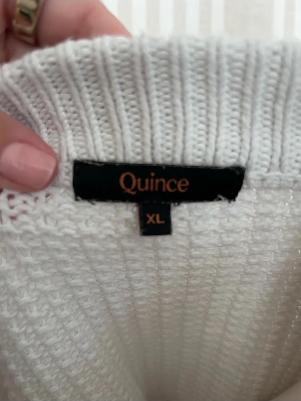 Quince 100% Organic Cotton Cropped Cable-knit Crew Sweater Women’s Size XL